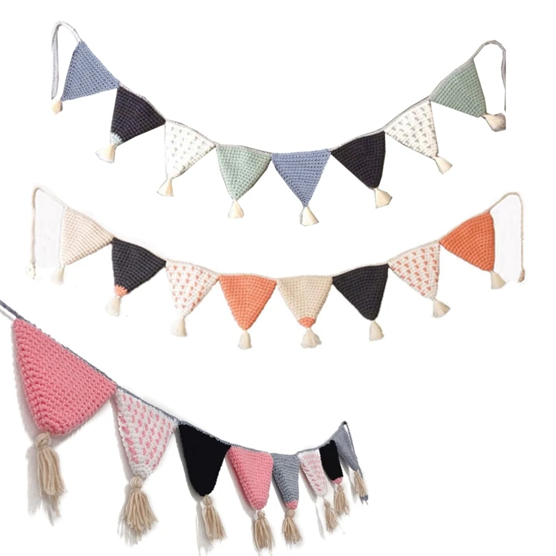 

Nordic Hand-woven Party for Banner Tent Bed Mat Baby Shower Bunting Orna Drop shipping