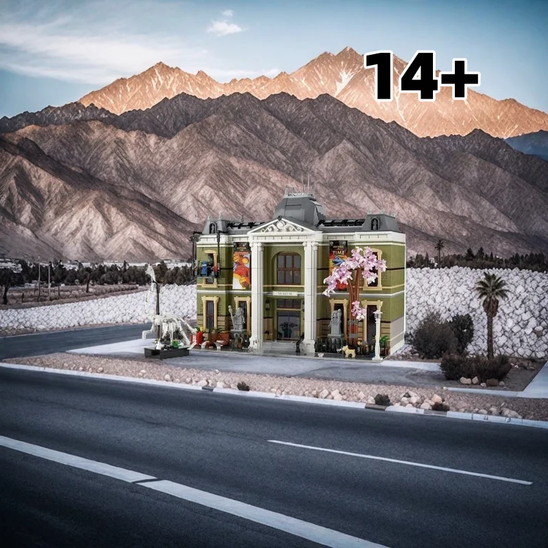 2025 4014 قطعة سطح المكتب زخرفة متحف أكبر وحدات بناء مجموعة العمارة عرض الشارع كتل الاطفال هدية