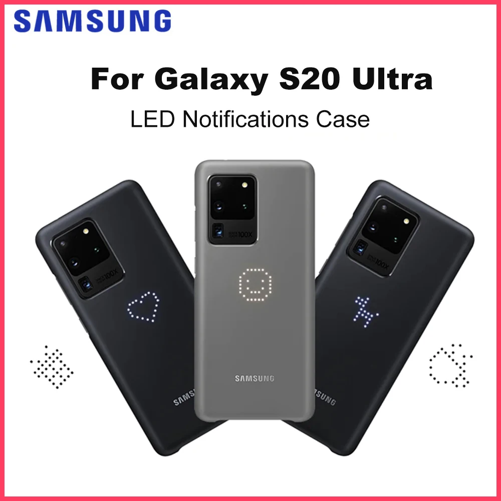 

Origianl Samsung LED Smartphone Cover for Galaxy S20 Ultra LED Notifications Light Effects LED Smart Backlight Case EF-KG988