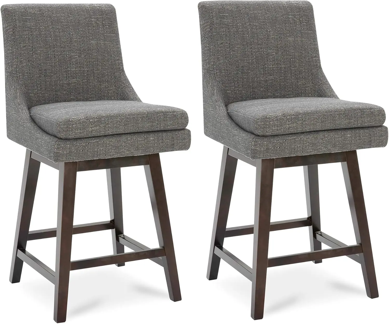 Counter Height Swivel Bar Stools with Back Set of2FSC Certified Upholstered Fabric Bar Stool, 26.8