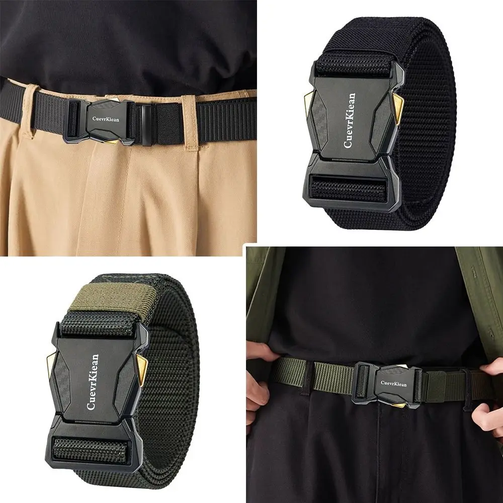 

Fashion Canvas Men's Belt Plastic Buckle Casual Waistband Durable Simple Waist Band
