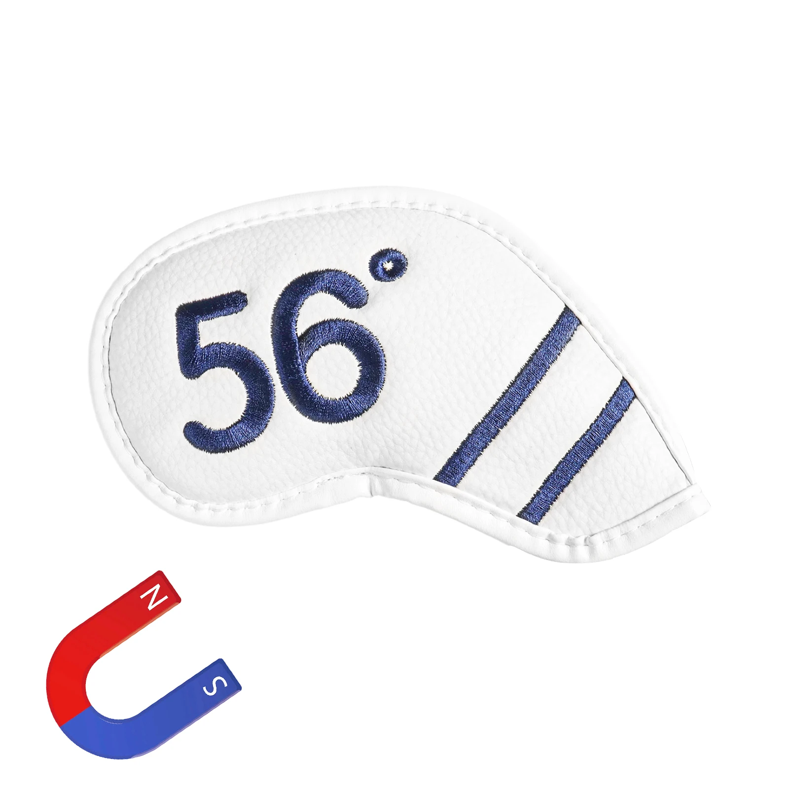 Magnetische golf ijzeren wedge headcovers, 1/8 verpakking, premium PU-leer met stijlvolle dubbelzijdige kleurrijke borduurwerklabel