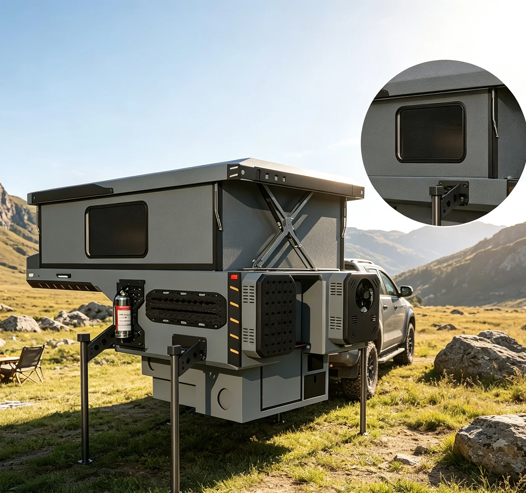 Truck Camper for Pickup 4x4 Foldable Travel Trailer Lightweight Independent Suspension Sleeps 4 Wholesale view 6