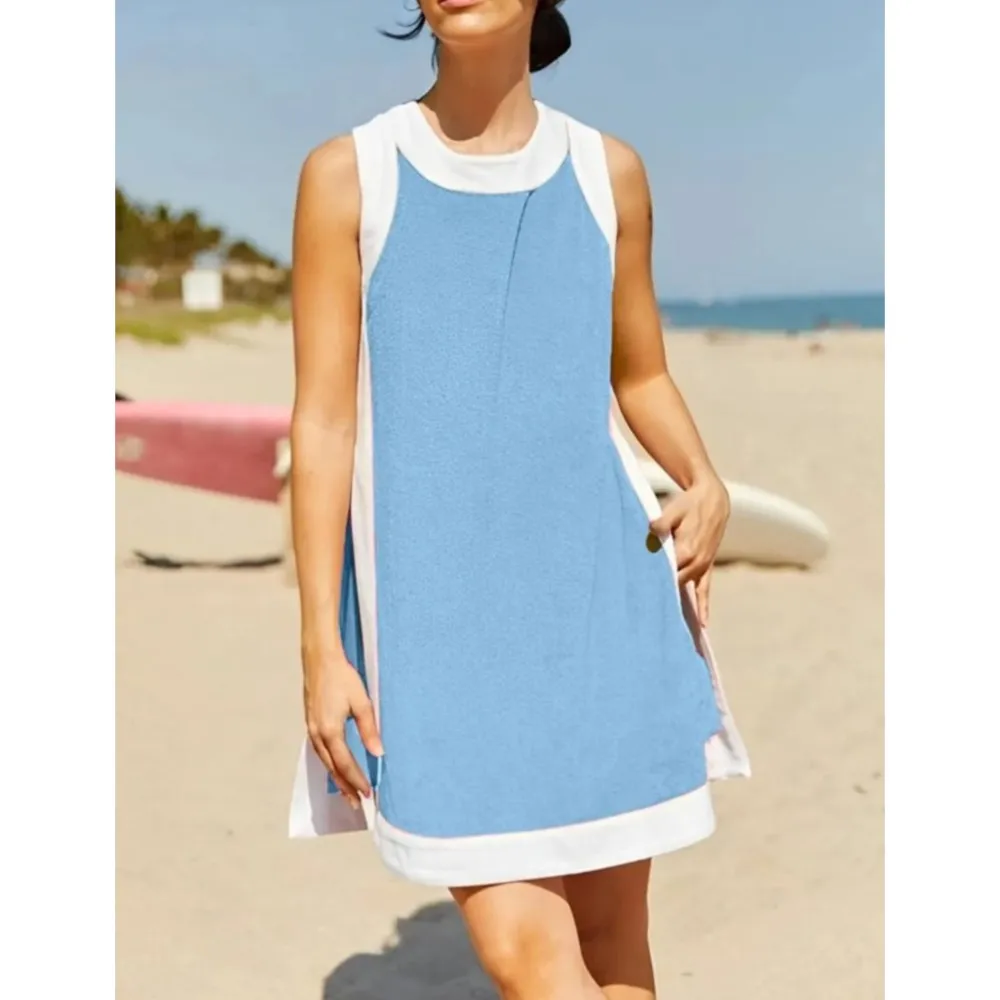 

Модные платья без рукавов, футболка, шорты, комплект из 2 предметов, новый летний повседневный свободный уникальный длинный топ с разрезом, женский спортивный костюм 2025