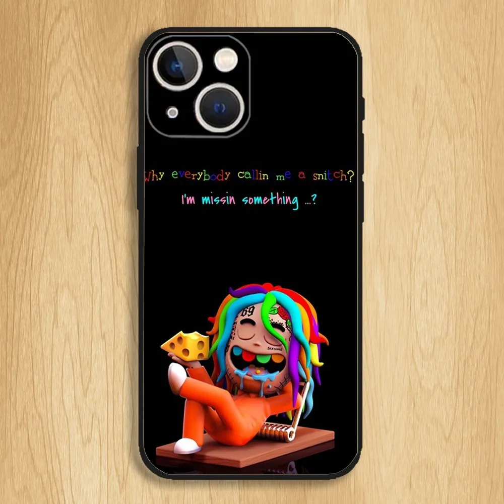 6ix9ine Tekashi69 Rapper Phone Case For iPhone15,14,13,12,11,Pro,Max,Plus,Mini,X,XS,XR,8,7,6,S,Plus,SE Soft Black Case