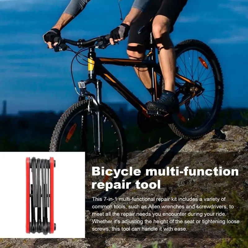 Cycle Repair Tool Kit 7-in-1 Cycle Multitool With Hex Wrench Cycle Multitool Multifunctional Cycling Repair Tool For Maintenance