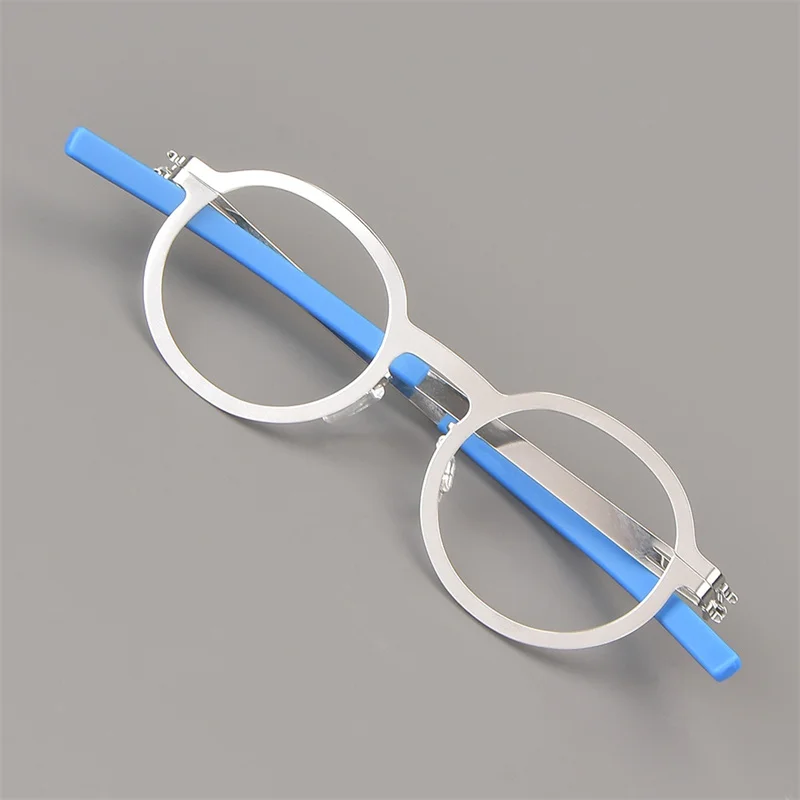 ألمانيا المسمار إطار نظارات دائرية الرجال النساء رقيقة الفولاذ المقاوم للصدأ النظارات 125 مللي متر وجه صغير خفيفة النظارات البصرية مصمم