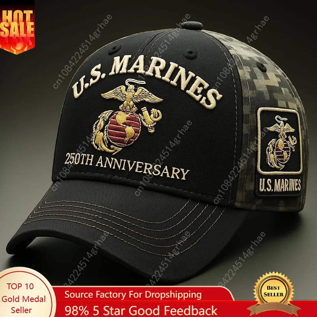 

USMC Marine 250th Corps Hat Anniversary Military Commemorative Baseball Cap Navy Tribute Hats for Men Women Veteran Hat