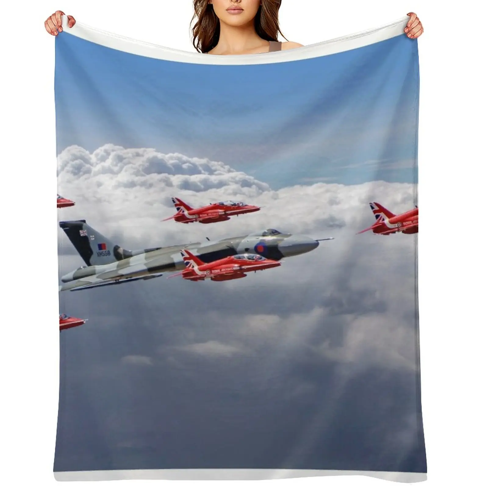 

Final Vulcan Flight With The Red Arrows - 3 Throw Blanket Kid'S Bed Fashionable Softest Decoratives Blankets