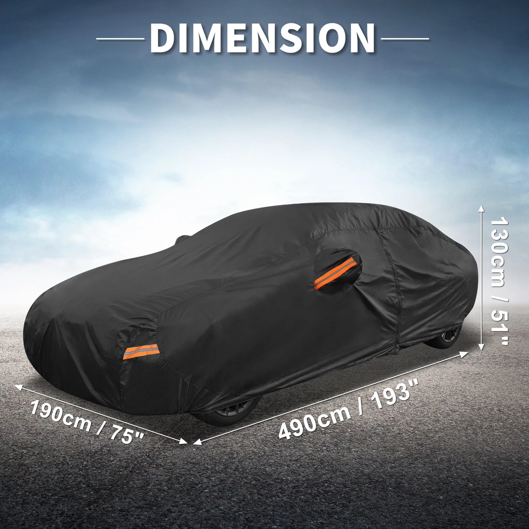 Car Cover for BMW 3 Series 2013-2025 Aluminum Film Outdoor Waterproof Sun Rain Snow Hail Protection with Driver Door Zipper