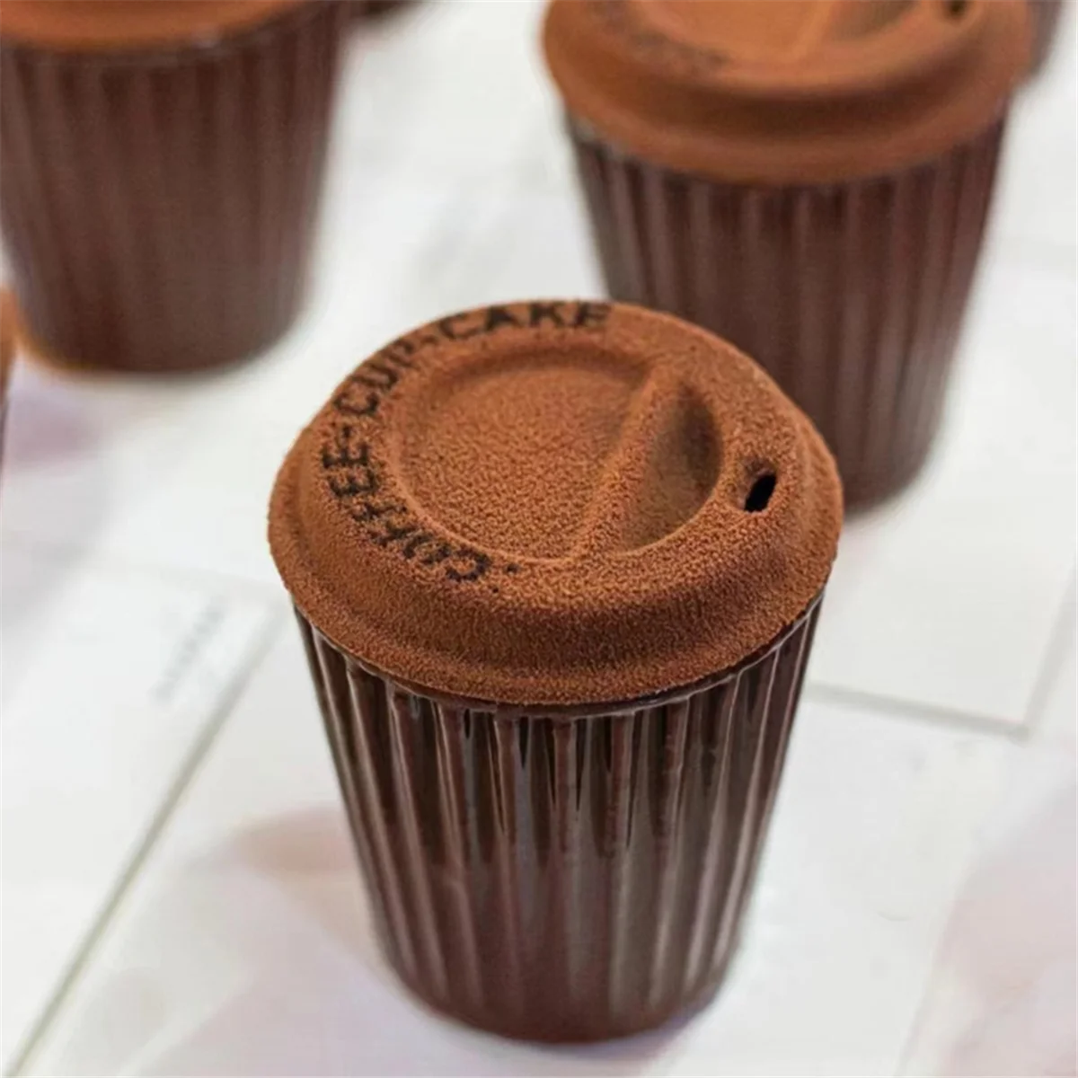 AT13 Molde de silicona para pastel con forma de taza de café, herramienta para hornear postre y Mousse de chocolate para cocina, molde de silicona A