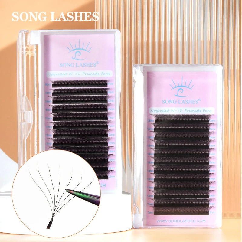 

Songlashes Automatic Flowering 7D W Shape Bloom Premade Fans Eyelash Extensions Natural Soft Professional Lashes