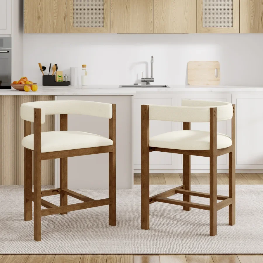 COUNTER STOOL SET OF 2 Padded Seat