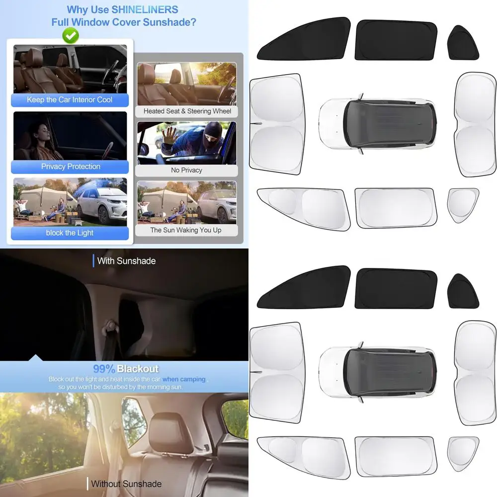 

Автомобильные оконные шторы, полное покрытие, защита от ультрафиолета, боковой задний солнцезащитный козырек, аксессуары для кемпинга и улицы