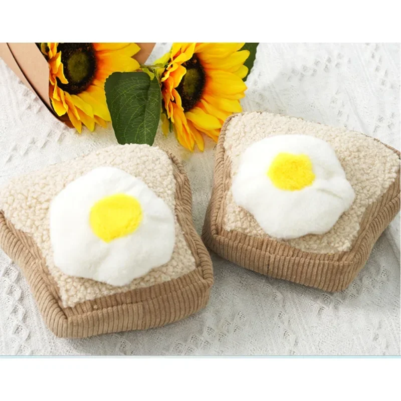 Dog toy bite-resistant and boring artifact bread fried egg ringing paper sound plush grinding teeth can't bite dog toy