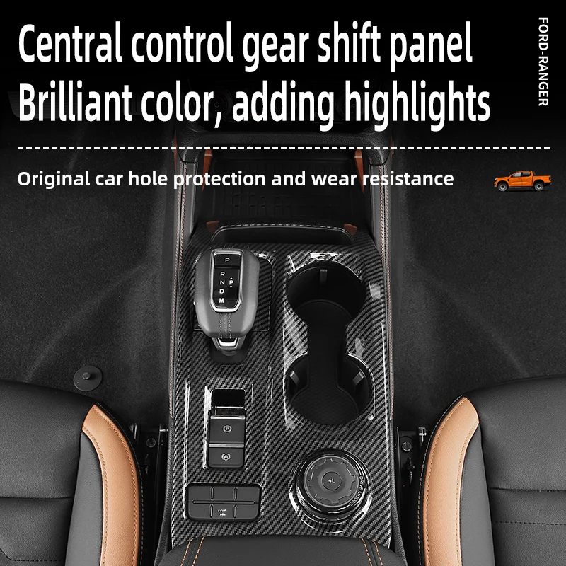 RHD For Ford Ranger T9 2023 2024 interior accessories front rear air vent Window Switch Panel Cover Gear Shift Button Sticker
