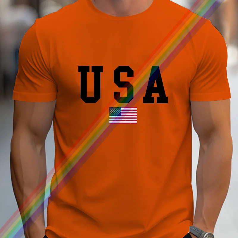 2024 High Quality Fashion USA Printing Couple Tees Summer Harajuku For Men/Women Short Sleeve T-shirt image 4