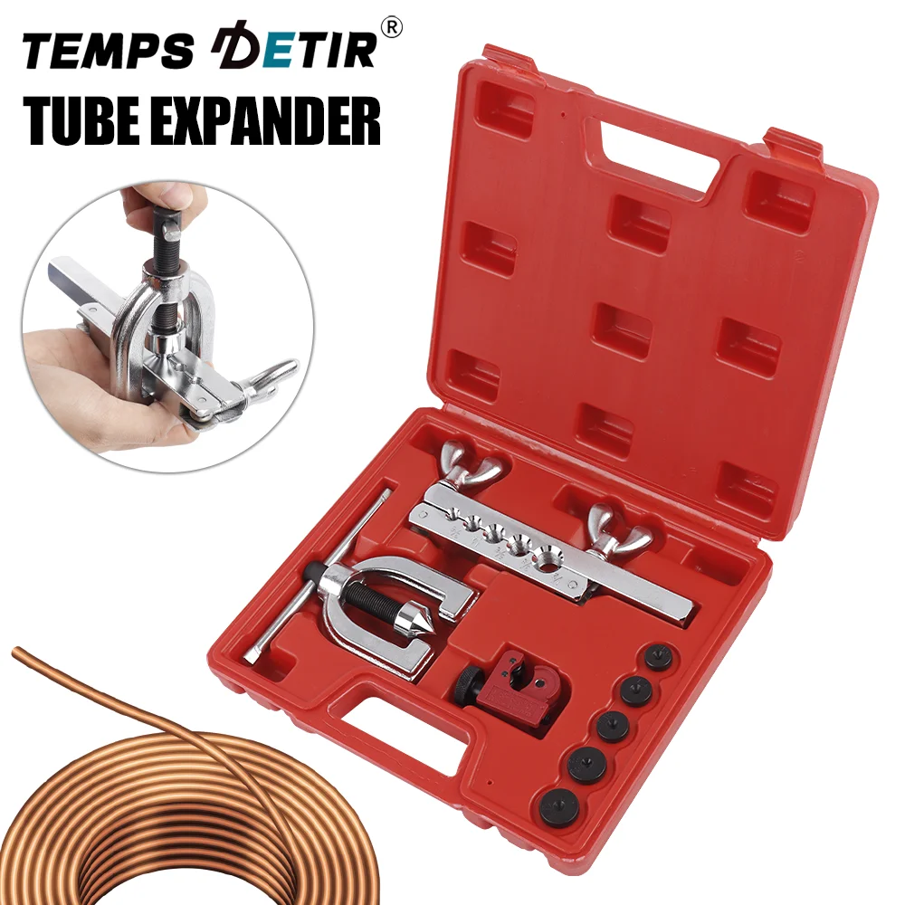 

Набор инструментов для развальцовки тормозных шлангов (двойная/одинарная), включающий труборез и инструменты для ремонта тормозных шлангов, подходит для меди, алюминия, латуни и других материалов.