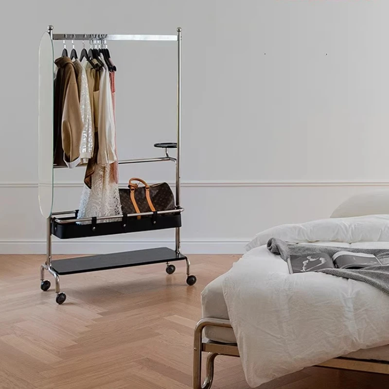 

Hanger/pulley movable floor multi-functional storage hanger stainless steel medieval small apartment