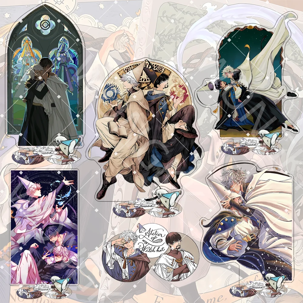 Anime Witch Hat Atelier 15CM Acrylic Stand Keychain Anime Stand Qifrey and Olruggio Agott Office Desktop Decor Otaku Collectible
