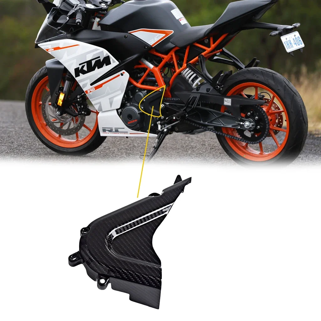 For KTM RC390 RC 390 2018 2019 2020 2021 2022 3K Carbon Fiber Motorcycle Modification Accessories  Sprocket Cover Part Fairing