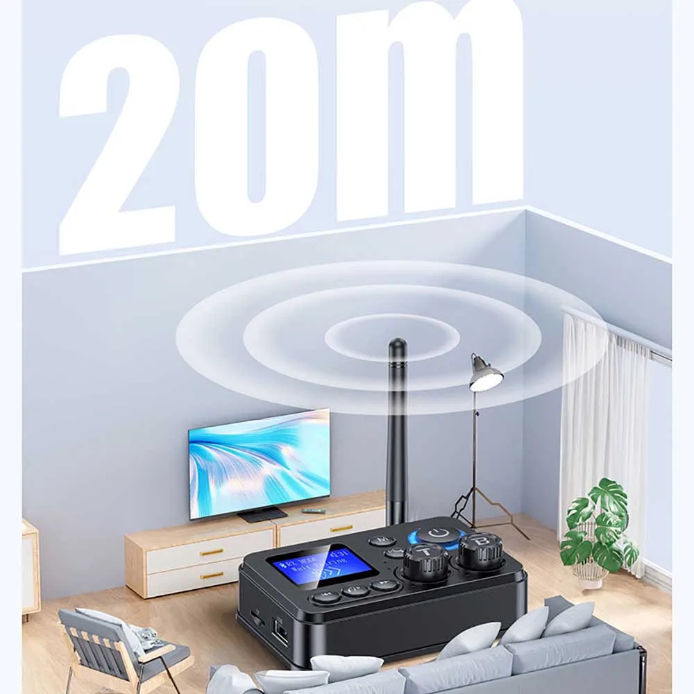 Bluetooth 5.4 Audio Transmitter Receiver 3.5mm AUX RCA Optical Coaxial Stereo Wireless Adapter Converter For Speaker TV PC Car - Image 5