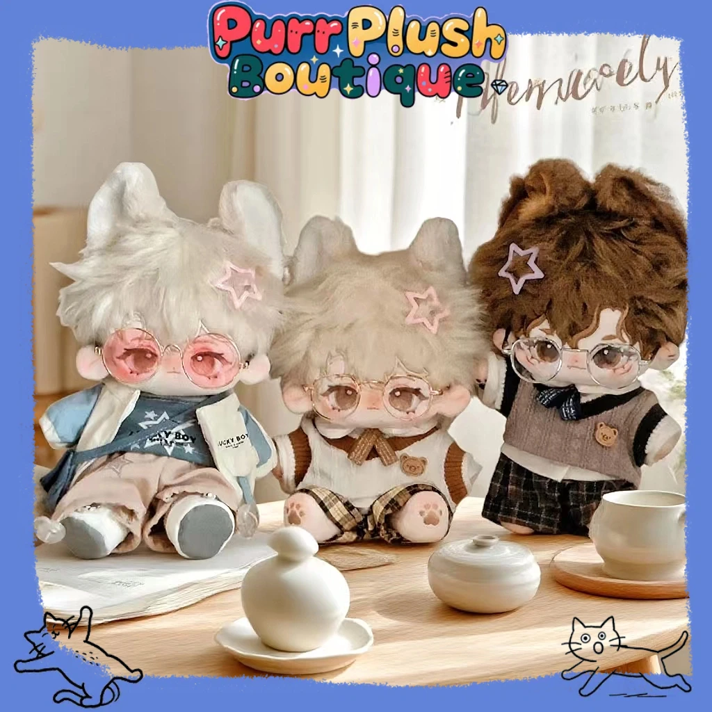 

Plushie Monster 20cm Doll Blond Dog Puppy Handsome Boy Toy Body Plush Removable Ear Tail Original Cartoon Cosplay Kids Gift Xmas