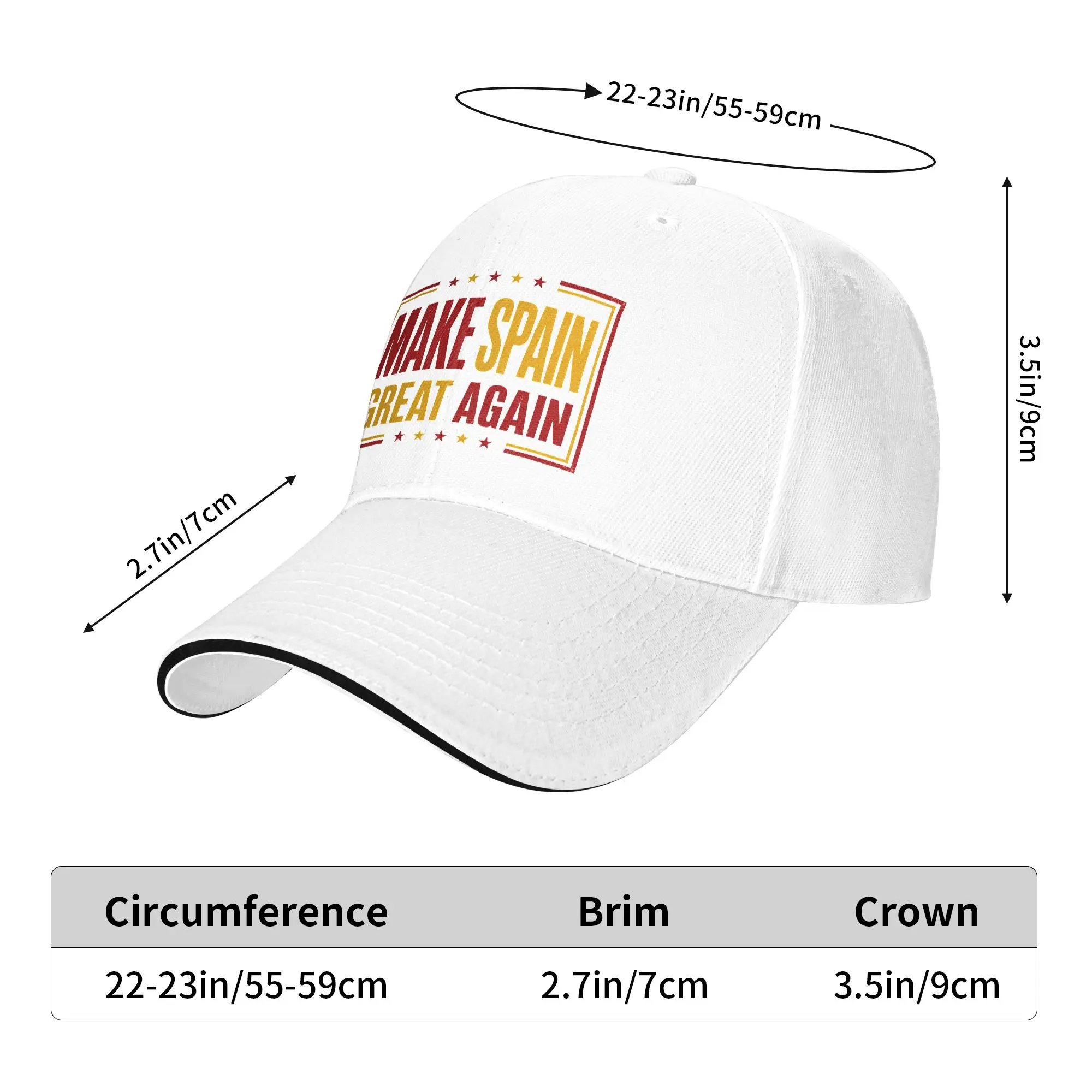 MAKE SPAIN GREAT AGAIN Casual Baseball Cap  Hunting Camping Trucker Hat Summer Adjustable Unisex-Teens Fashion Snapback Cap