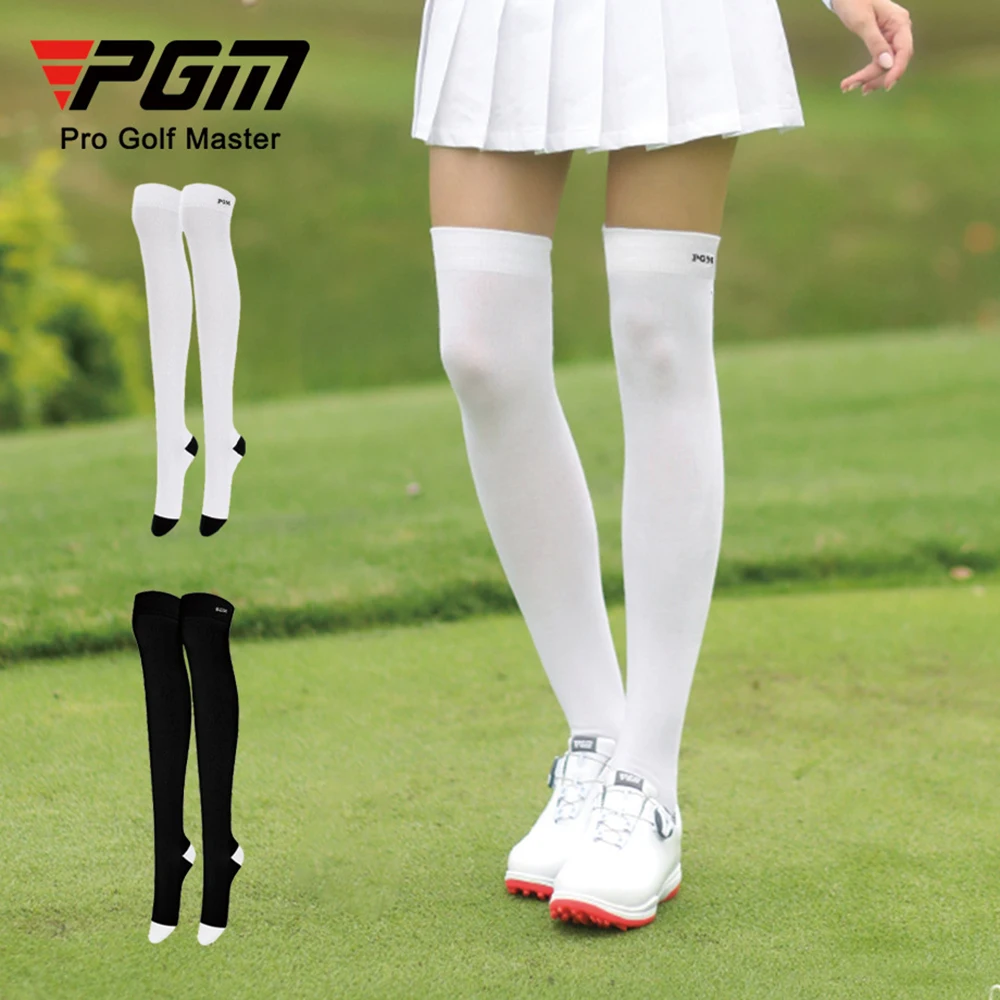 

PGM Golf Black White Long Socks Women Thigh High Over The Knee Stockings Ladies Girls Knee Socks Tube Socks Sport Socks