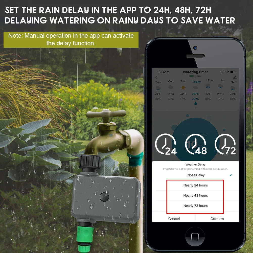 Smart Water Timer For Garden Hose Durable Automatically Watering Timer For Gardening Yards