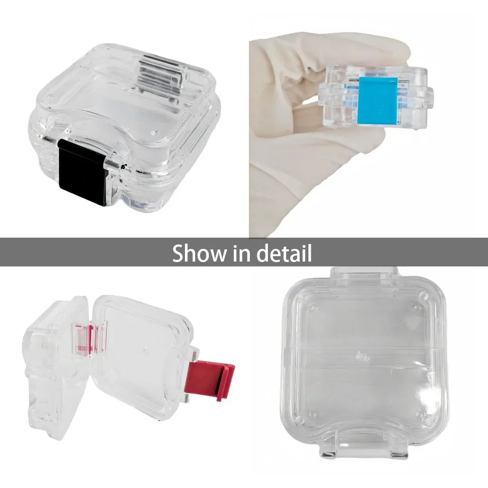 1PcDental Denture Patch Organizer Box with Double Film Transparent Multi-color Implant Dental Laboratory Storage Plastic PVC Box