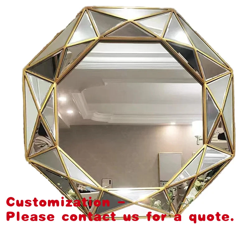 

custom.Modern Luxury Silver Circle Wall Decorative Mirror with Wood Frame Direct from Factory-Premium Product