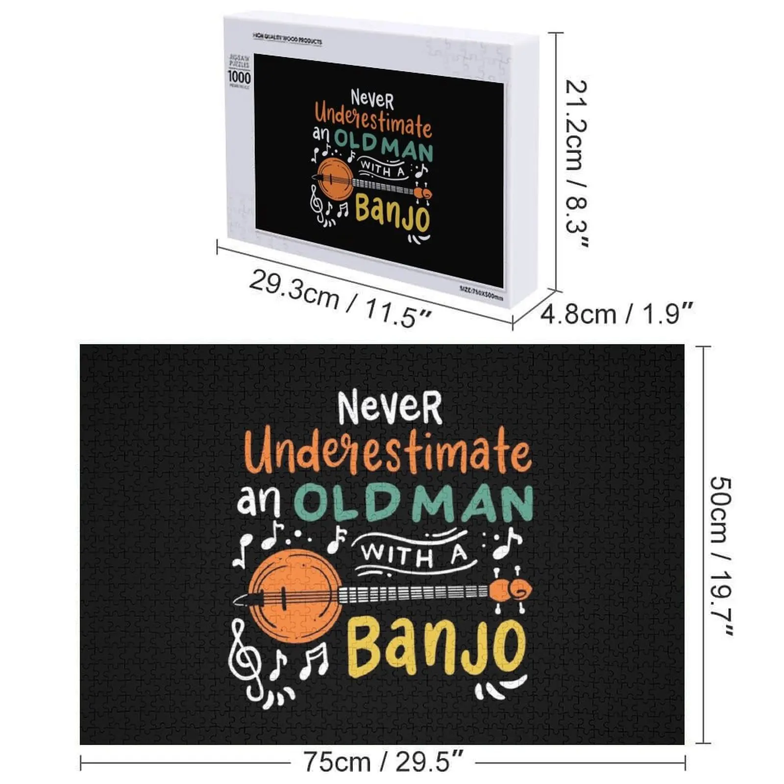 لاعب البانجو الموسيقار الرجل العجوز الجد الموسيقى اللغز تخصيص الصور المقطوعة للأطفال اللغز