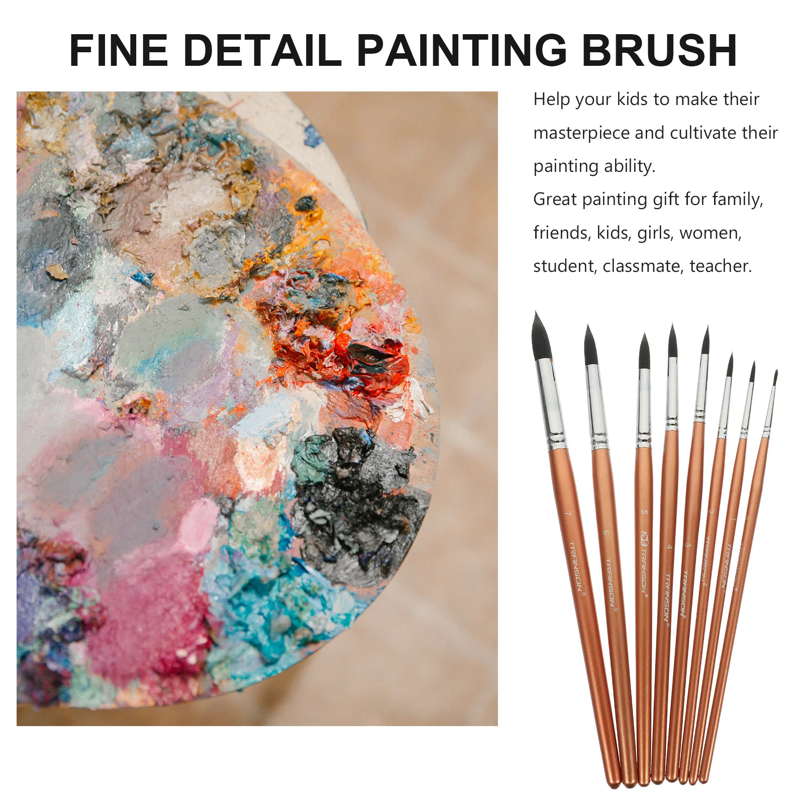 8-個油絵ブラシセットプロフェッショナル多機能ポータブル水彩ペイントブラシ学校画材人間工学に基づいたアートブラシ
