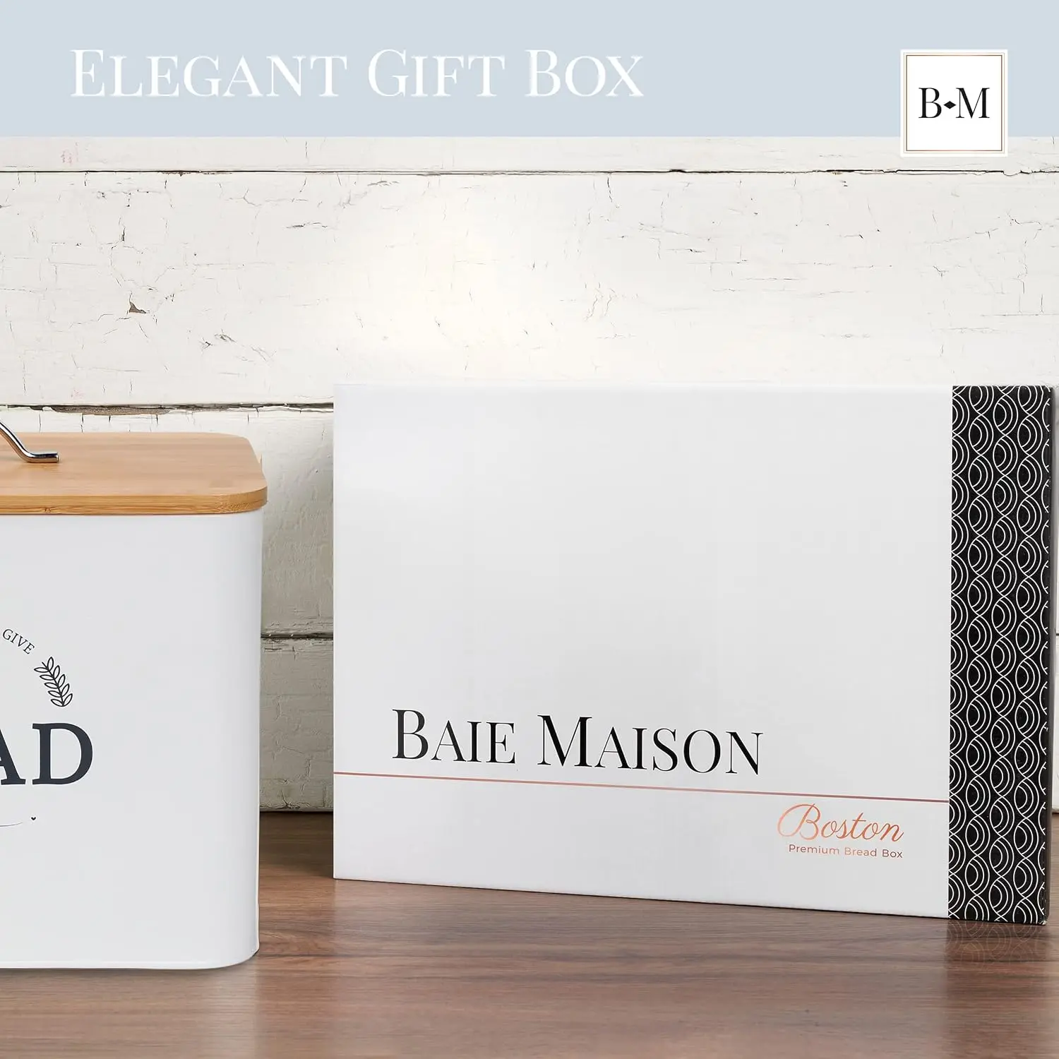 Large White Farmhouse Bread Box with Wood Lid - Holds 2+ Loaves, Rustic Kitchen Decor for Countertop Storage