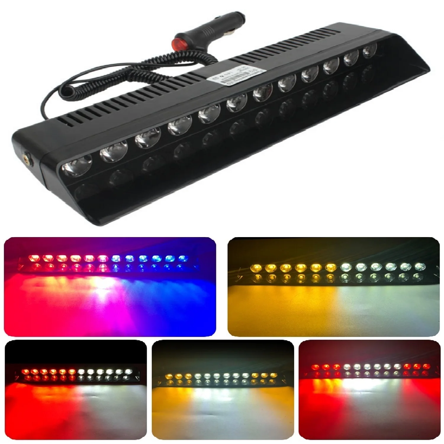 12LED Car Strobe Flashing Lights 12V for Police Ambulance Led Flasher Emergency Warning Light Red/Blue/Amber/Yellow/White Lamp