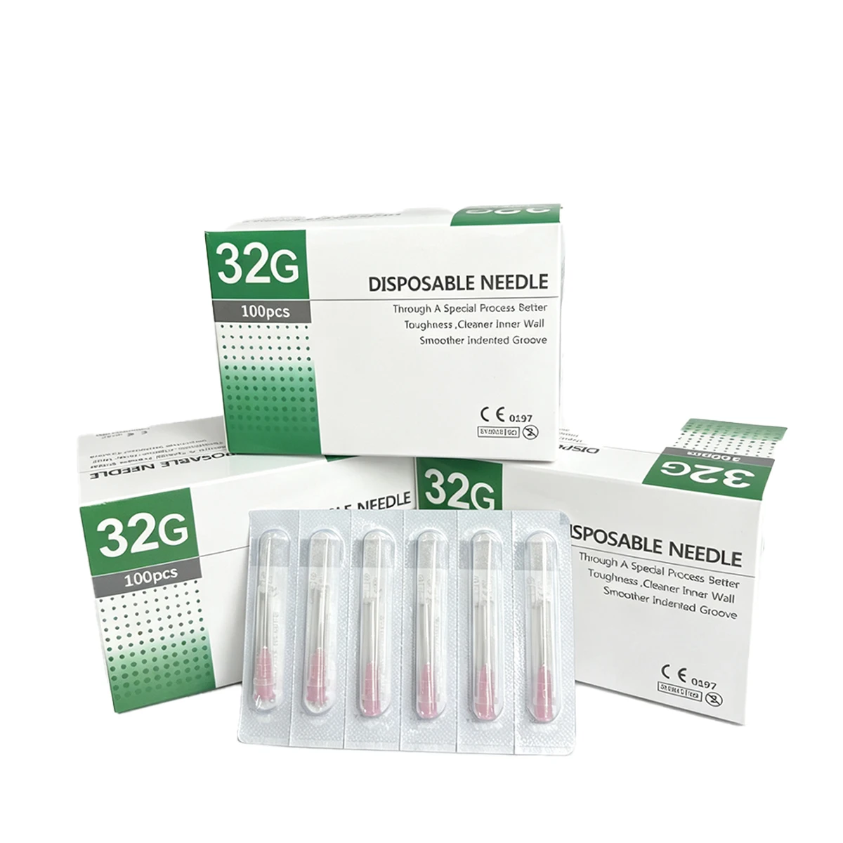 100pcs 32G Gauge 1.5 2.5mm 4mm 6mm 13mm Mesotherapy Meso Luer Lock injection Aesthetic sterile Hypodermic needle Dermal Filler