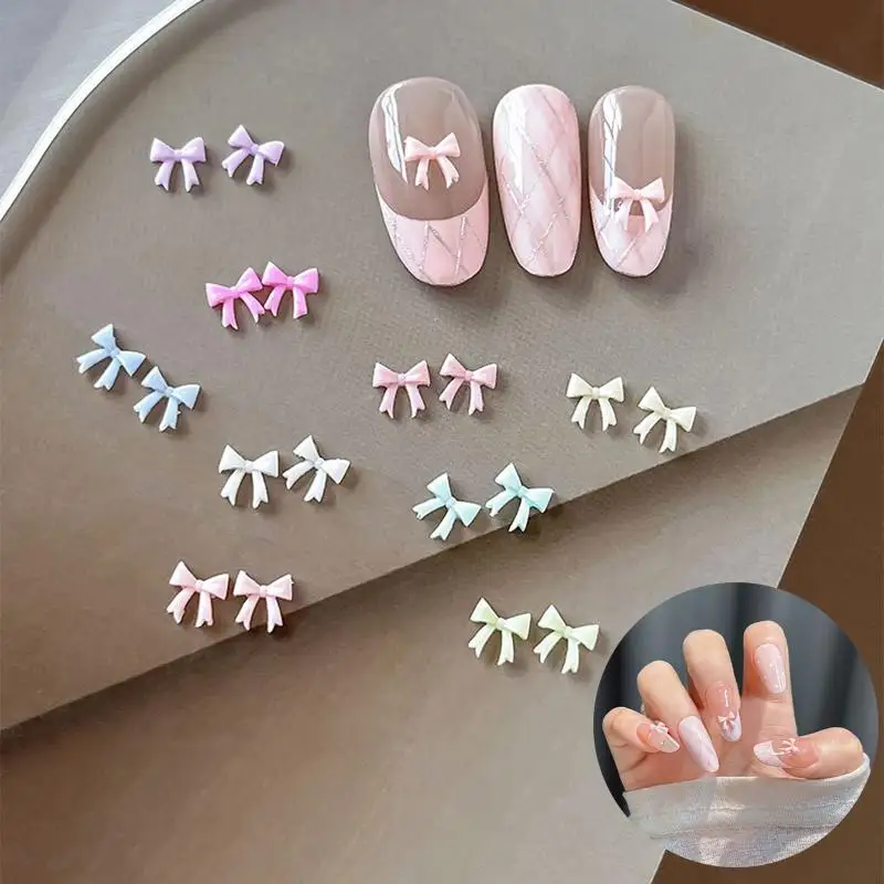 50 pièces mixte Mini nœud Nail Art breloques 3D nœud papillon cravate pièces Nail Art décoration ruban ongles accessoires pour bricolage manucure Salon