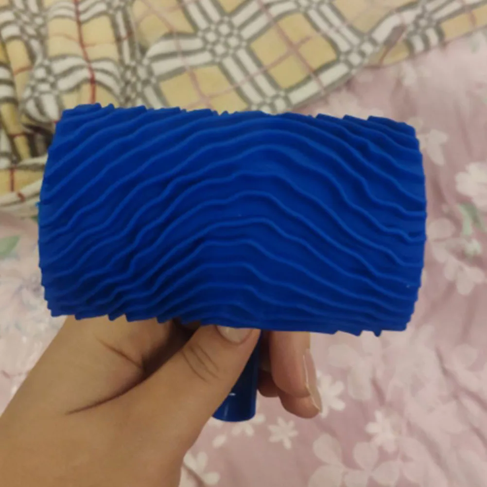

Wood Graining Tool Rubber Paint Roller For Diy Wall Decoration Blue Reusable Pattern Maker Grain Stamping Roller Paint Graining