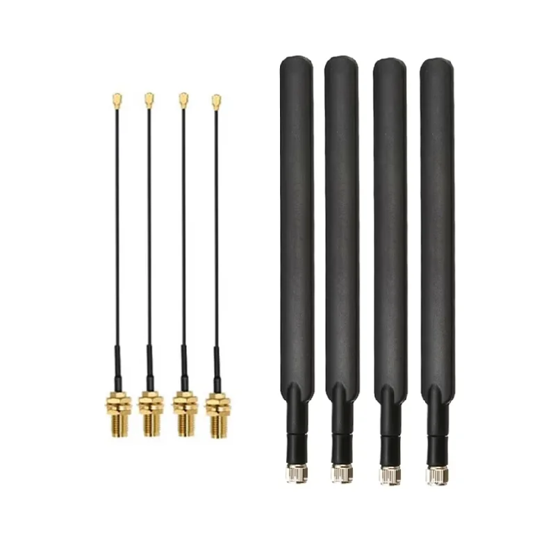 100set black 4G Antenna SMA Male with IPX4 MHF4 pigtail for LTE Router External Wifi Aerial for Huawei B593 E5186 B315 B310 B880