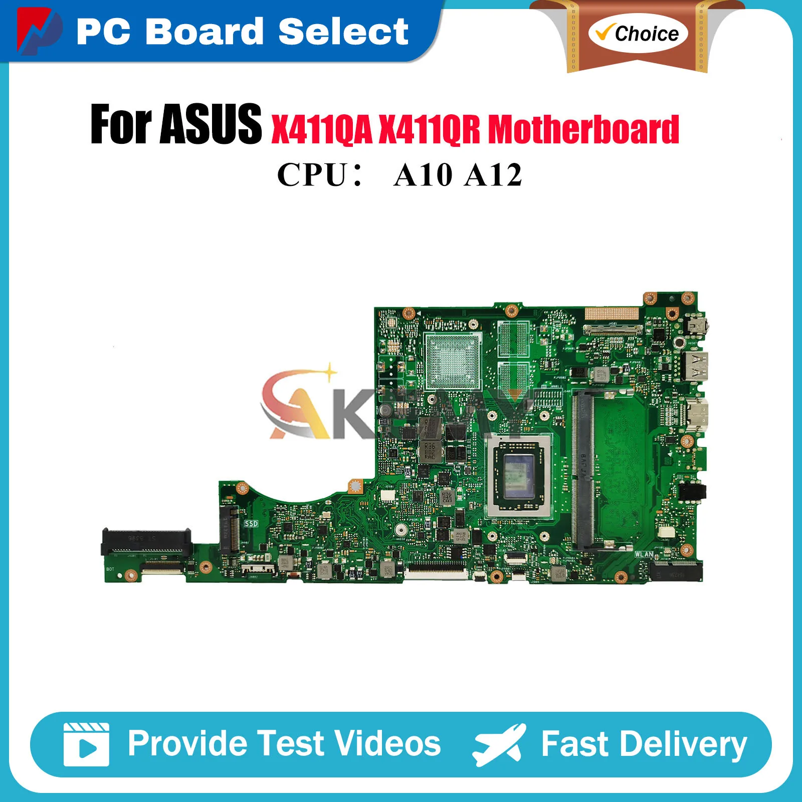 

X411QA Материнская плата для ноутбука ASUS VivoBook X411QA r421u S4200U S4000V X411QR X411Q Материнская плата с процессором A10 A12 100% tests OK stk