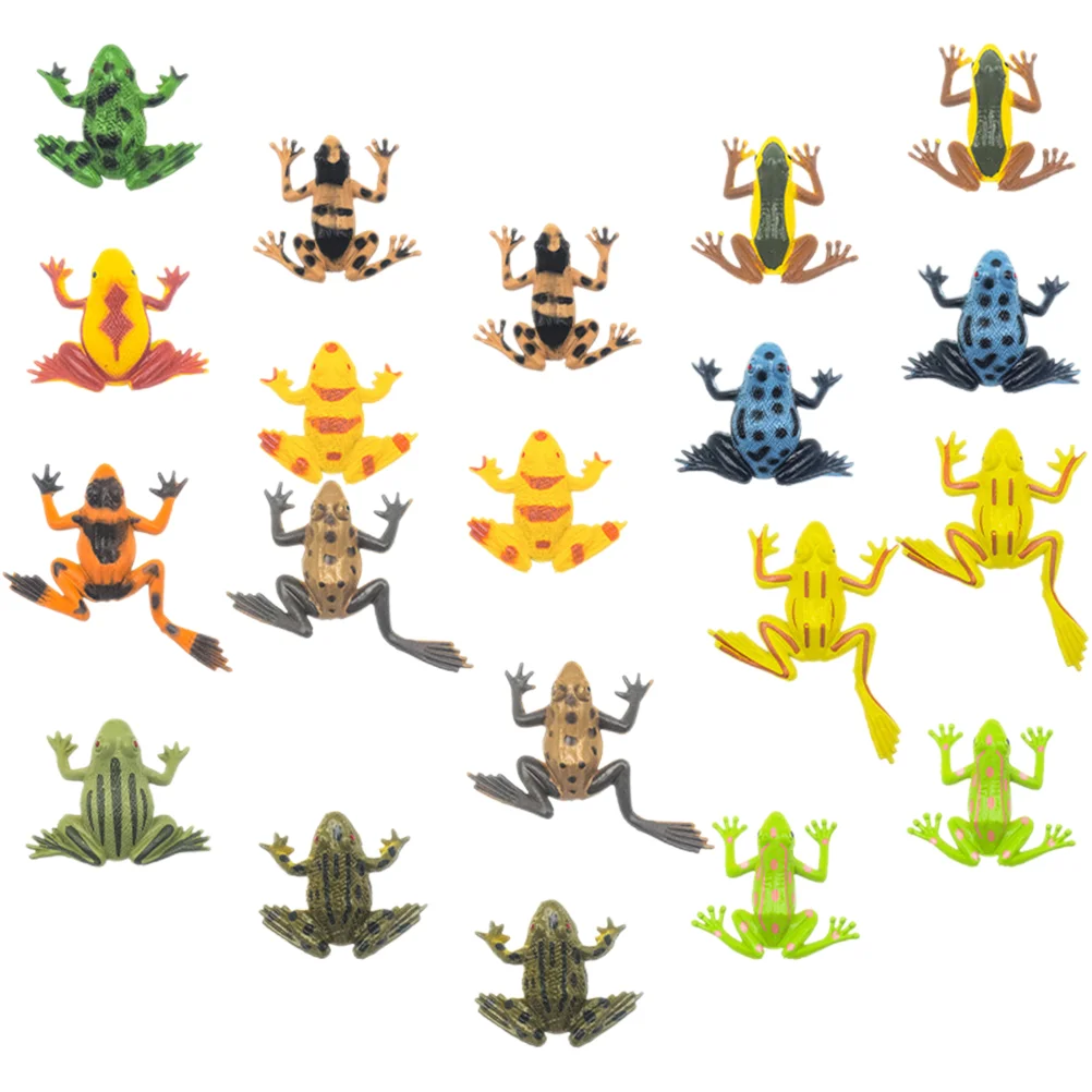 20pcs Simulated Mini Frogs Ornaments Small Frogs Modeling Statues Frog Figurines miniature frog figurine