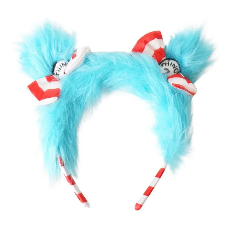 Dr. Seuss Accesorios de disfraz Disfraces USA Thing 1 y Thing 2 Diadema Bopper para niños Raya azul roja blanca