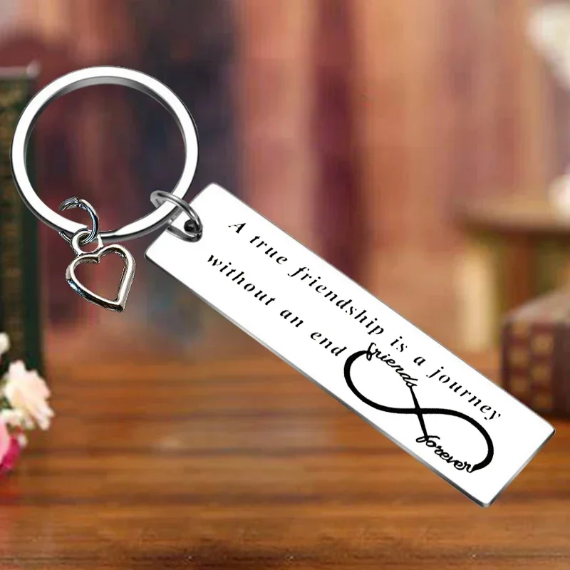 Metal Friendship Gifts Best Friend Keychain A True Friendship is a Journey Key Chain Pendant Friends gift