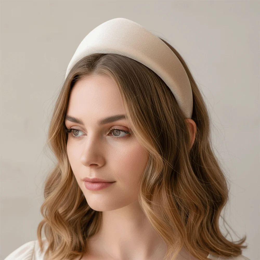 

Elegant Velvet Triangle Headband Crown Classical Wide Edge Hair Hoop European Style Individual Retro Hair Accessories Wedding