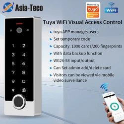 Support Tuya app WiFi outdoor metal video intercom access control system villa apartment fingerprint keyboard without display