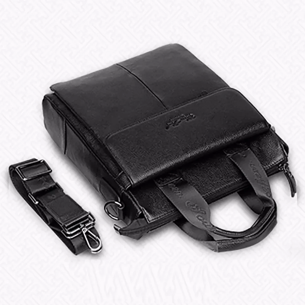 Bolso de mano con asa superior para hombre, Maletín de negocios de cuero genuino, bolso de hombro cruzado