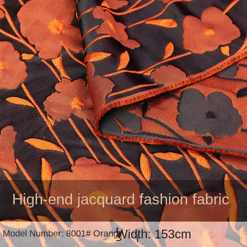 Jacquard Yarn Dyed Brocade Section Fabric Embossed Flower Fashion Dress Clothing material for diy sewing cloth per meter