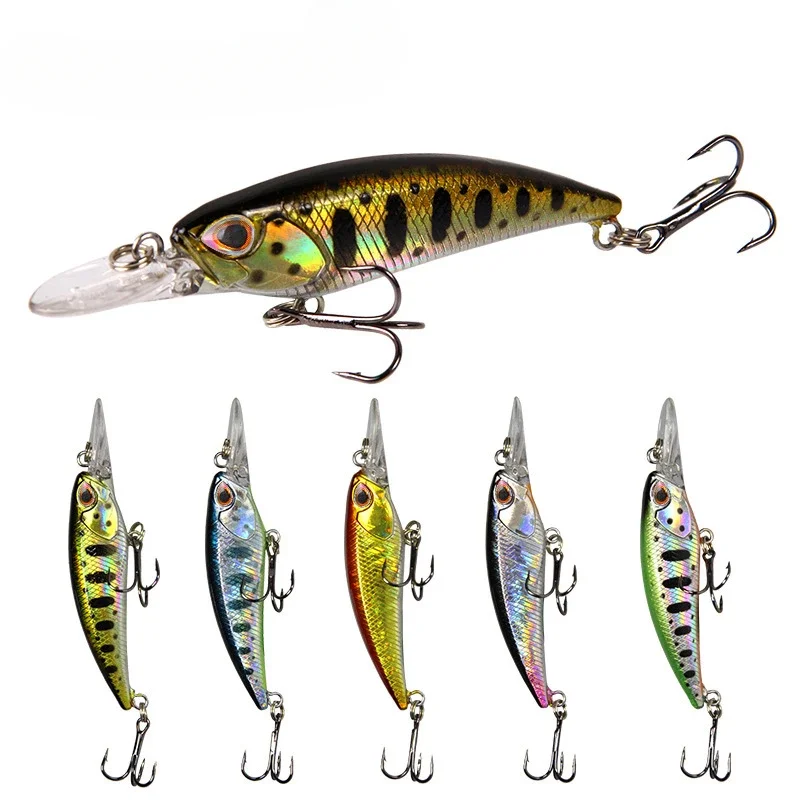 Lure Floating Long Tongue Board Deep Diving Minnow Bait 7.5CM 5g Electroplated Hard Bait Fake Bait Sea Fishing Swing Temptation