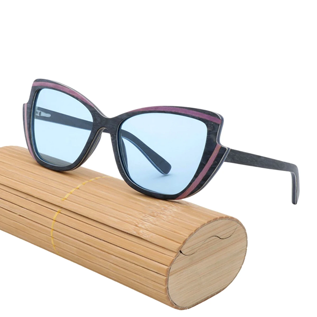 

Handmade Wooden Cat Eye Sunglasses Men Women UV400 Polarized Lenses Natural Wood Frame Retro Sun Glasses for Driving Outdoor